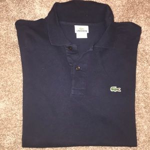 Dark Blue Lacoste Collared Business Casual Shirt